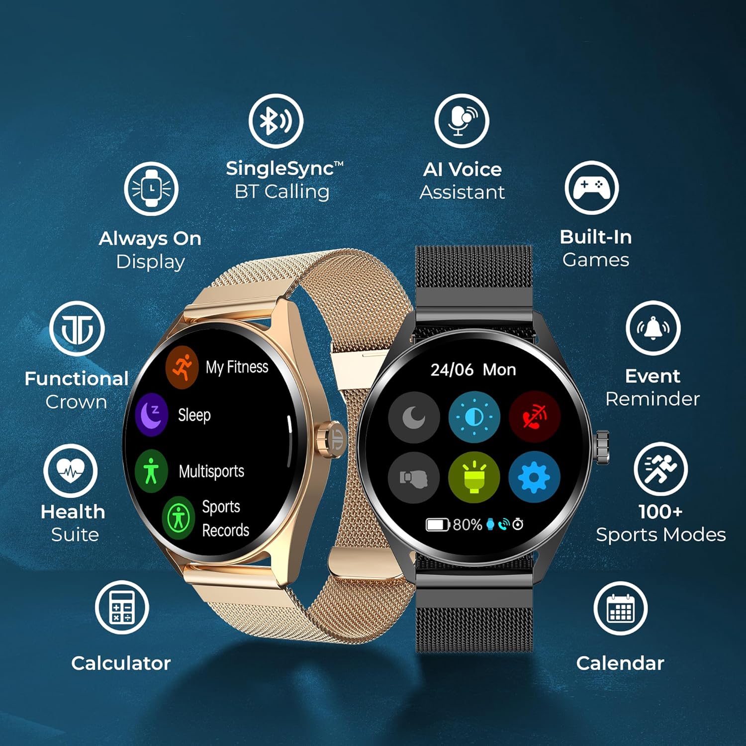 Titan Crest Smart Watch with BT Calling