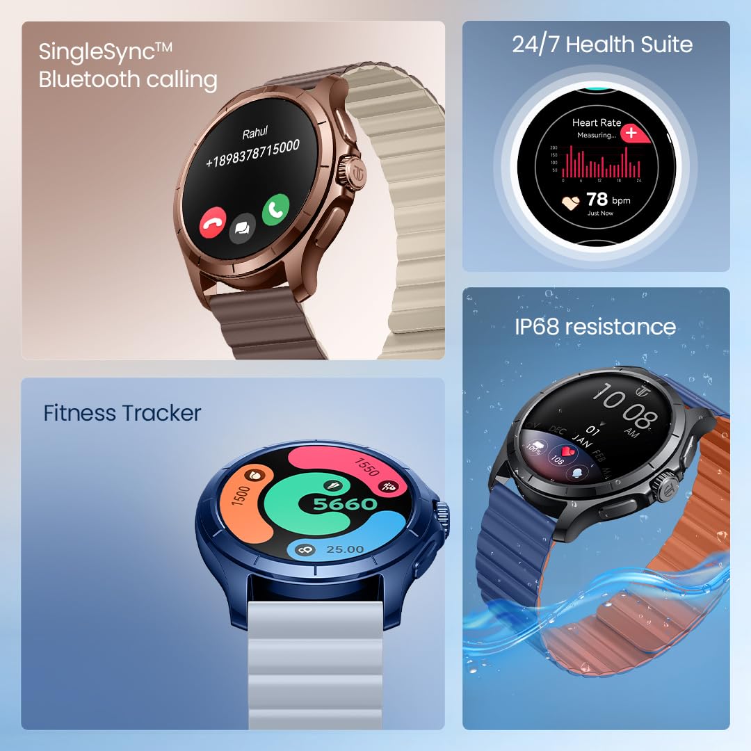 Titan Evoke 2.0 Smart Watch-Cocoa Brown