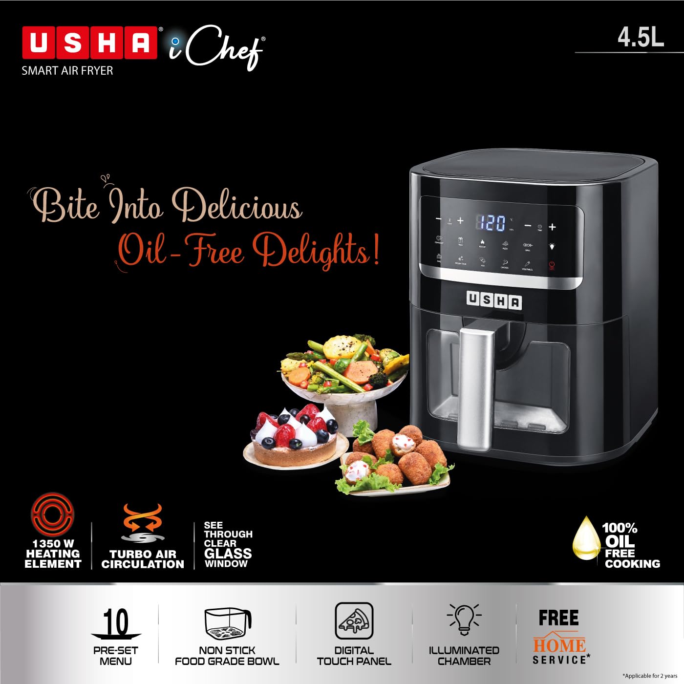 Usha iChef Smart Air Fryer 4.5L