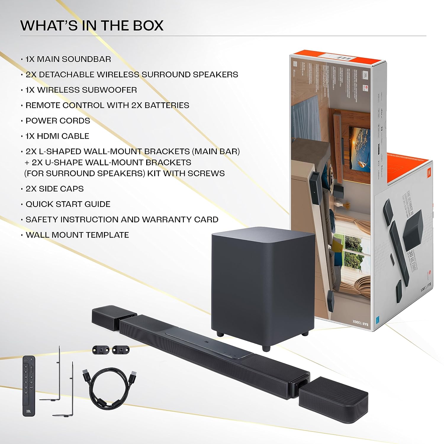 JBL Bar 1300, 11.1.4 Channel Truly Wireless Soundbar
