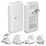 Adapto 65U 65W Max Output | Dual Type C PD Port | 4 Swappable Heads | Compatible With Laptops, Smartphones