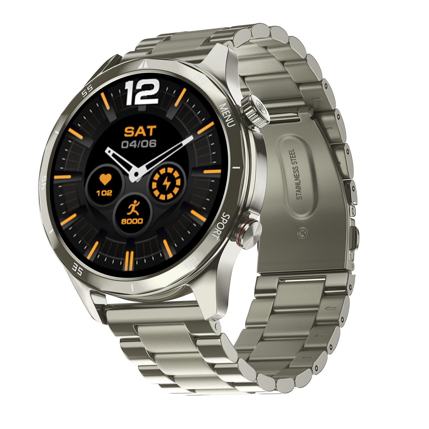 Noise Fit Halo with Textured Strap, Bluetooth Calling Round Dial Smart Watch,  1.43