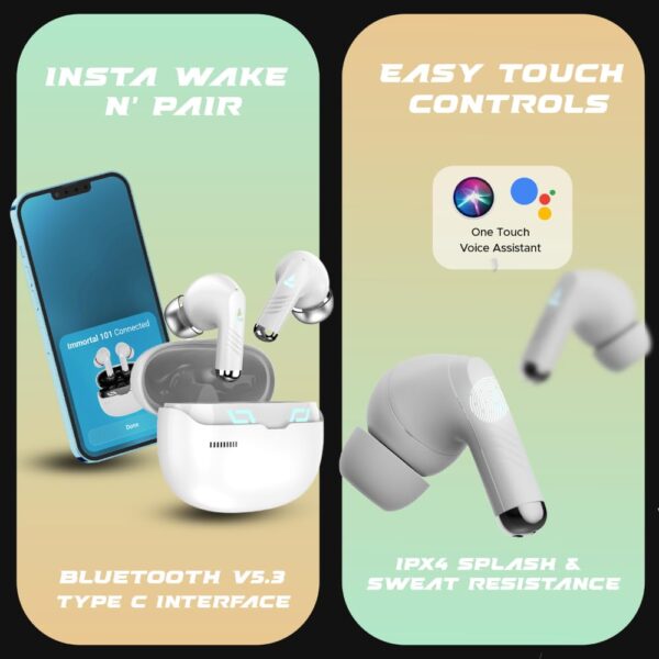 Boat Immortal 101 TWS in Ear Earbuds- white - Image 4