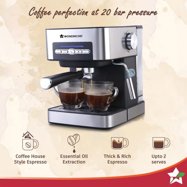 Wonderchef Regalia Espresso Coffee Maker 20 Bar - Image 3