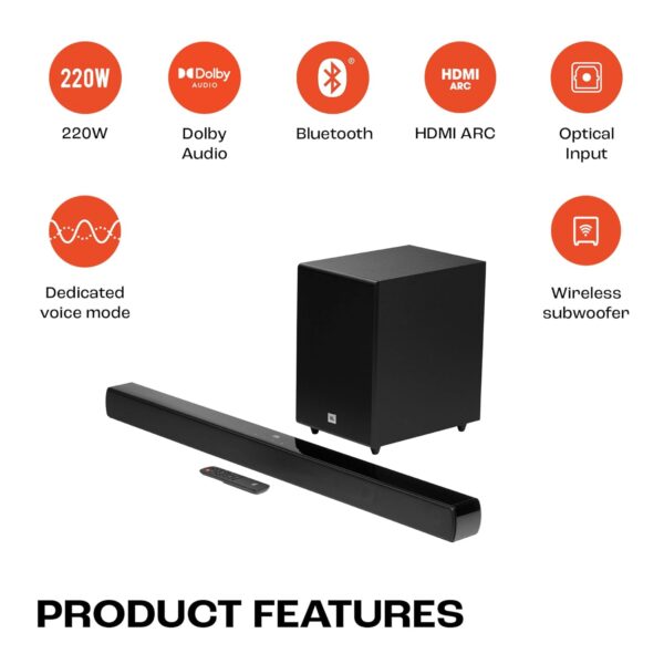 JBL Cinema SB 170 Soundbar with Wireless Subwoofer (220W) - Image 3