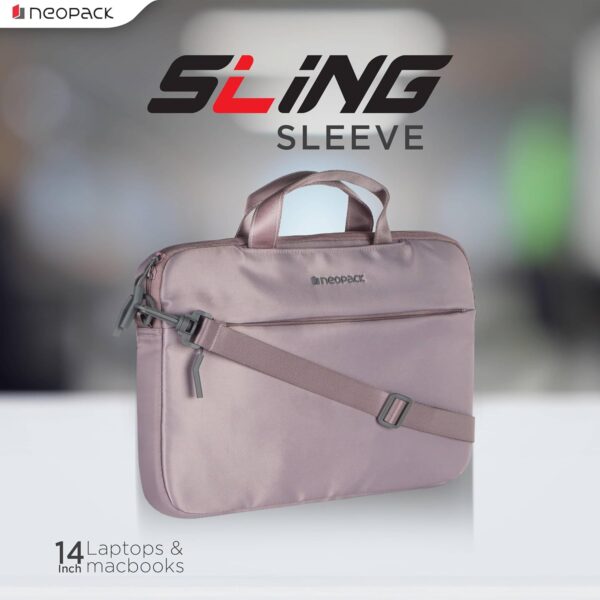 Neopack Sling Sleeve Slim Laptop Bag-PINK - Image 3