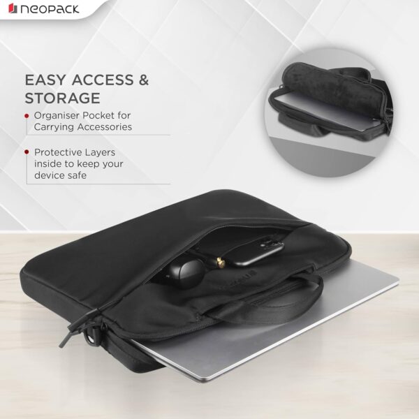 Neopack Sling Sleeve Slim Laptop Bag- (black) - Image 4