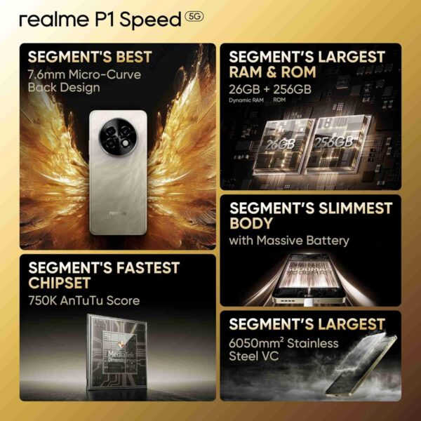 Realme P1 Speed 5G (8/128GB -Textured Titanium) - Image 5