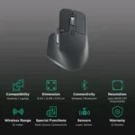 logitech MX Master 3S Rechargeable Wireless Laser Performance Mouse - Image 2