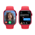 Apple Watch Series 9 with Red Sport Band - Image 5
