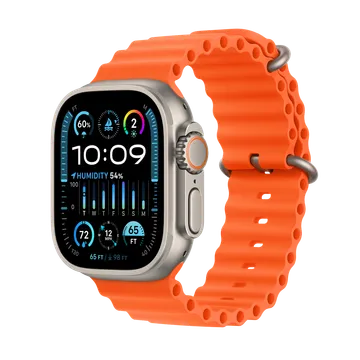 Apple Watch Ultra 2 with Orange Ocean Band