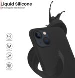 Liquid Silicone Case compatible with iPhone 13, Black - Image 2