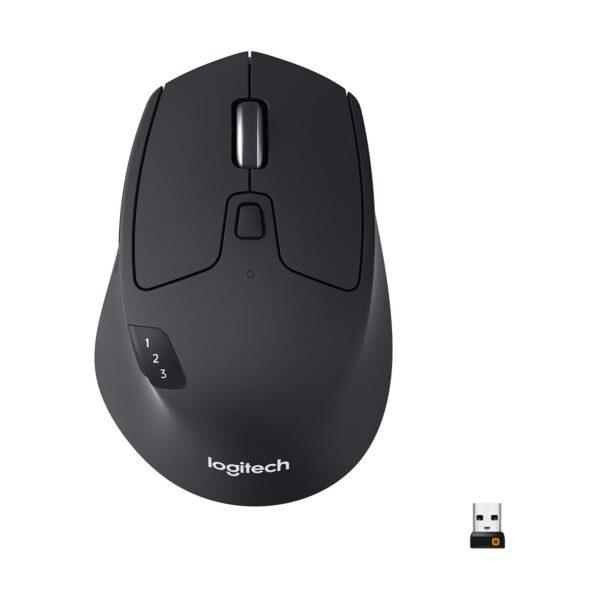 Logitech M720 Triathlon Multi-Device Wireless Mouse, Graphite Black