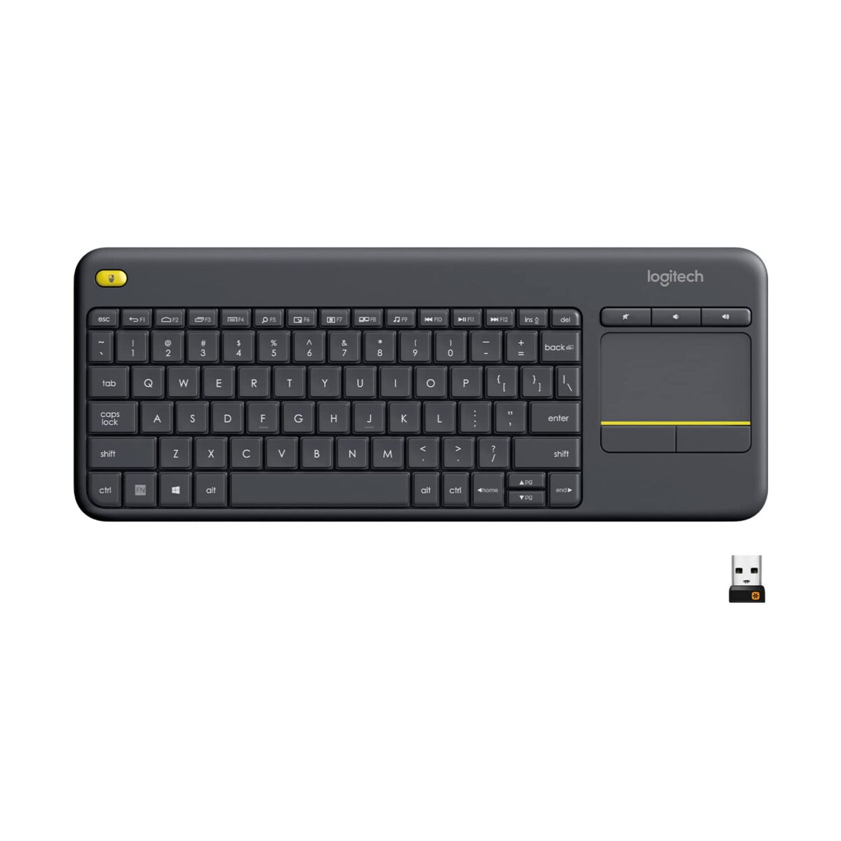 Logitech K400 Plus Wireless Touch TV Keyboard - Black - Image 1
