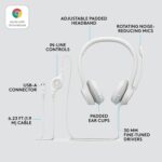 Logitech H390 Wired On Ear Headset for PC/Laptop, White - Image 4