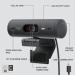 Logitech Brio 500 Full HD Webcam with Auto Light Correction, Graphite - Image 3