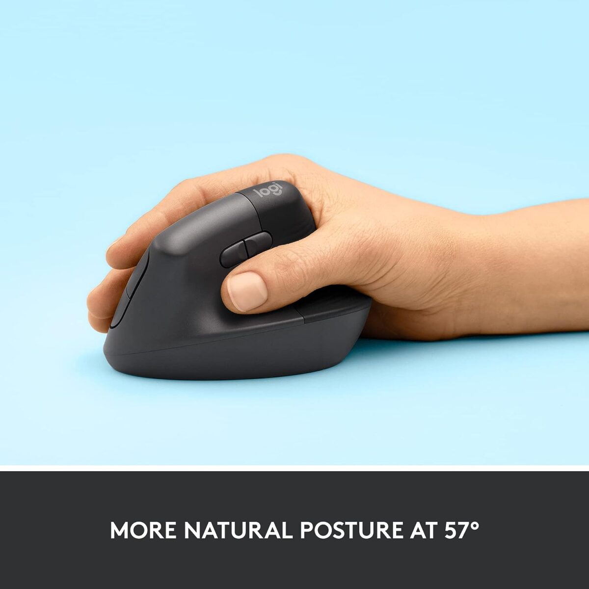 Logitech Lift Vertical Ergonomic Mouse- Graphite - Image 2