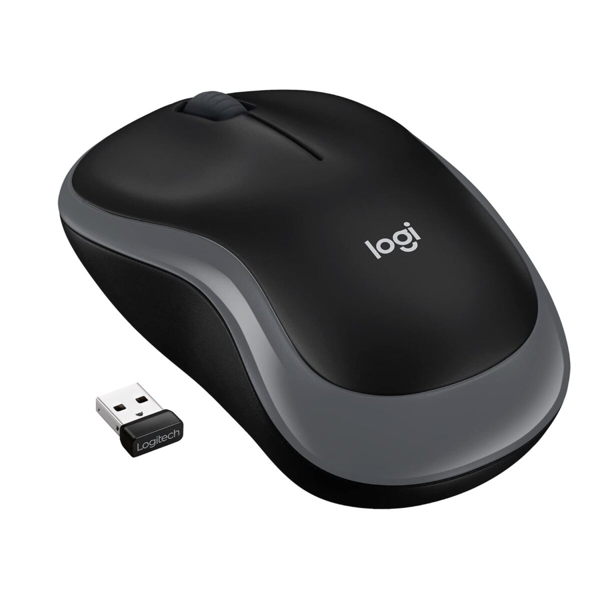 Logitech M185 Wireless USB Mouse, Grey - Image 1