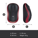 Logitech M185 Wireless USB Mouse, Red - Image 3