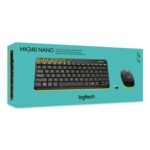 Logitech MK240 Nano Wireless USB Keyboard and Mouse Set, Black/Chartreuse Yellow - Image 2