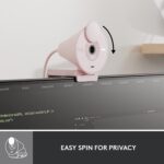 Logitech Brio 300 Full HD Webcam with Privacy Shutter, Rose - Image 4