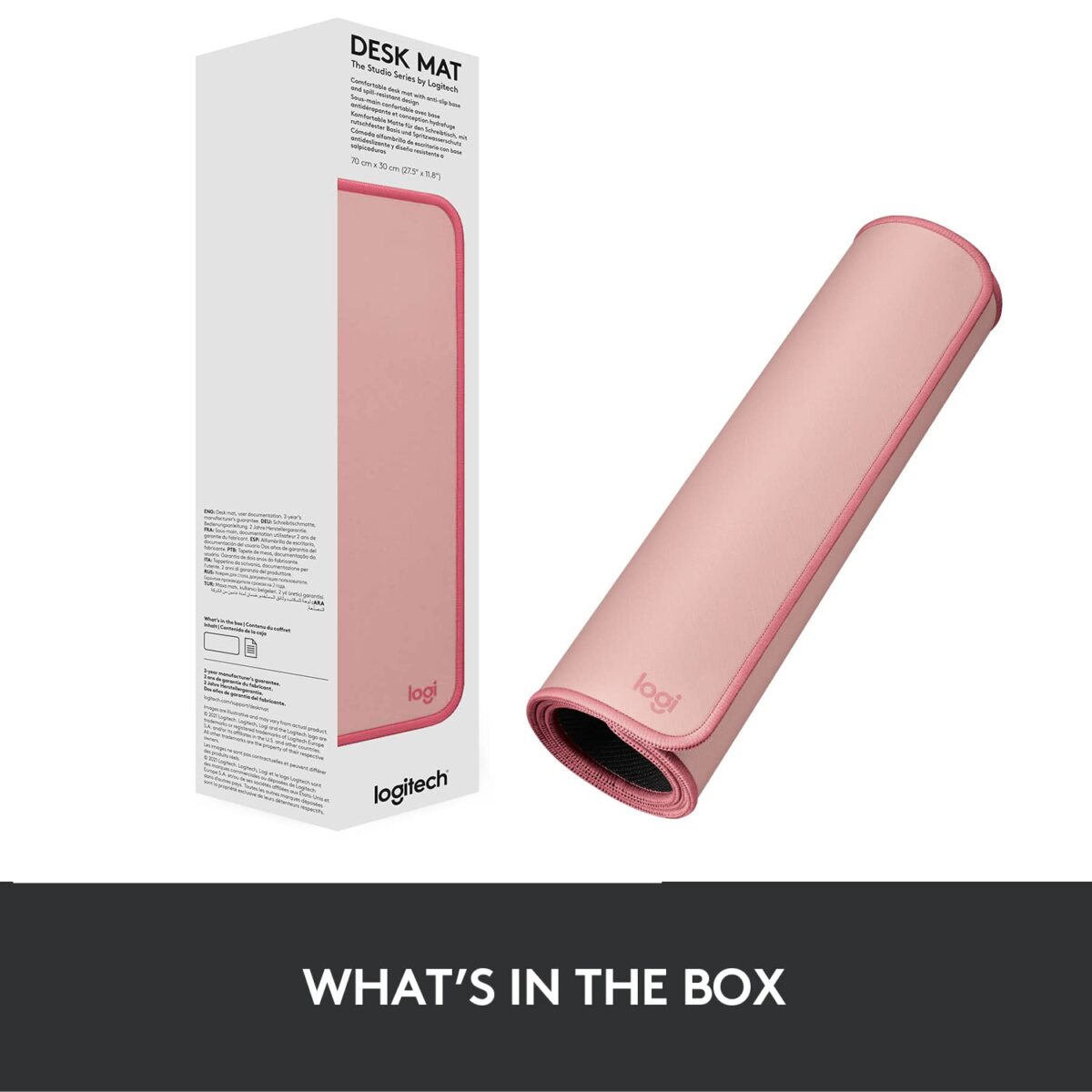 Logitech Desk Mat - Studio Series, Multifunctional Large Desk Pad, Darker Rose - Image 2