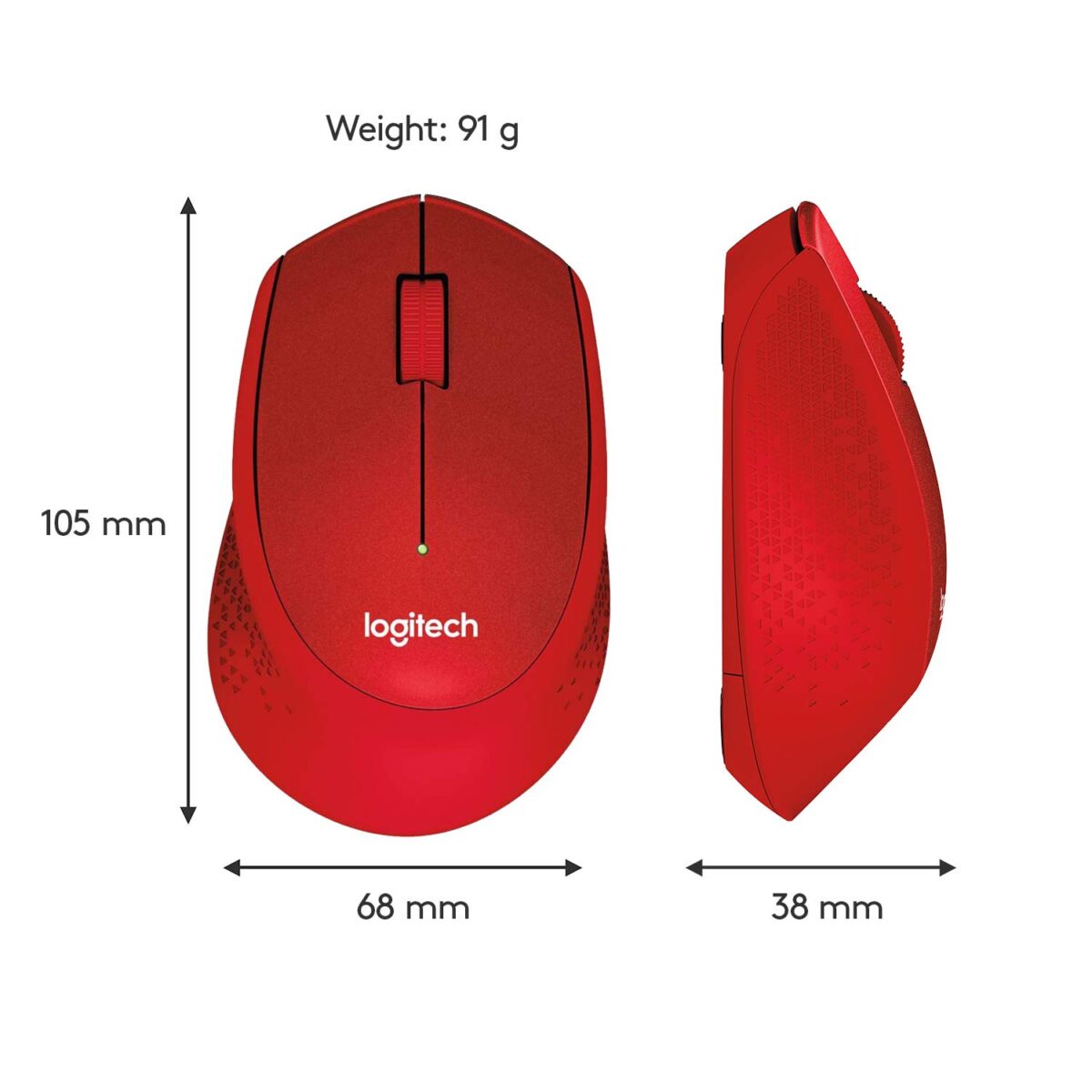 Logitech M331 Silent Plus Wireless Mouse - Red - Image 2