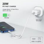 iPhone Original 20W PD Charger Compatible with i-Phone 13,12,11,X,8 Series | Pd Charger Adapter with Cable for i-Phone 13/13 Pro/ 13 Pro Max/ 13 Mini/ 12/12 Pro/ 12 Pro Max/11/11 Pro/X/Xr - White - Image 3