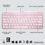 Logitech MX Keys Mini Minimalist Wireless Illuminated Keyboard, Rose - Image 3