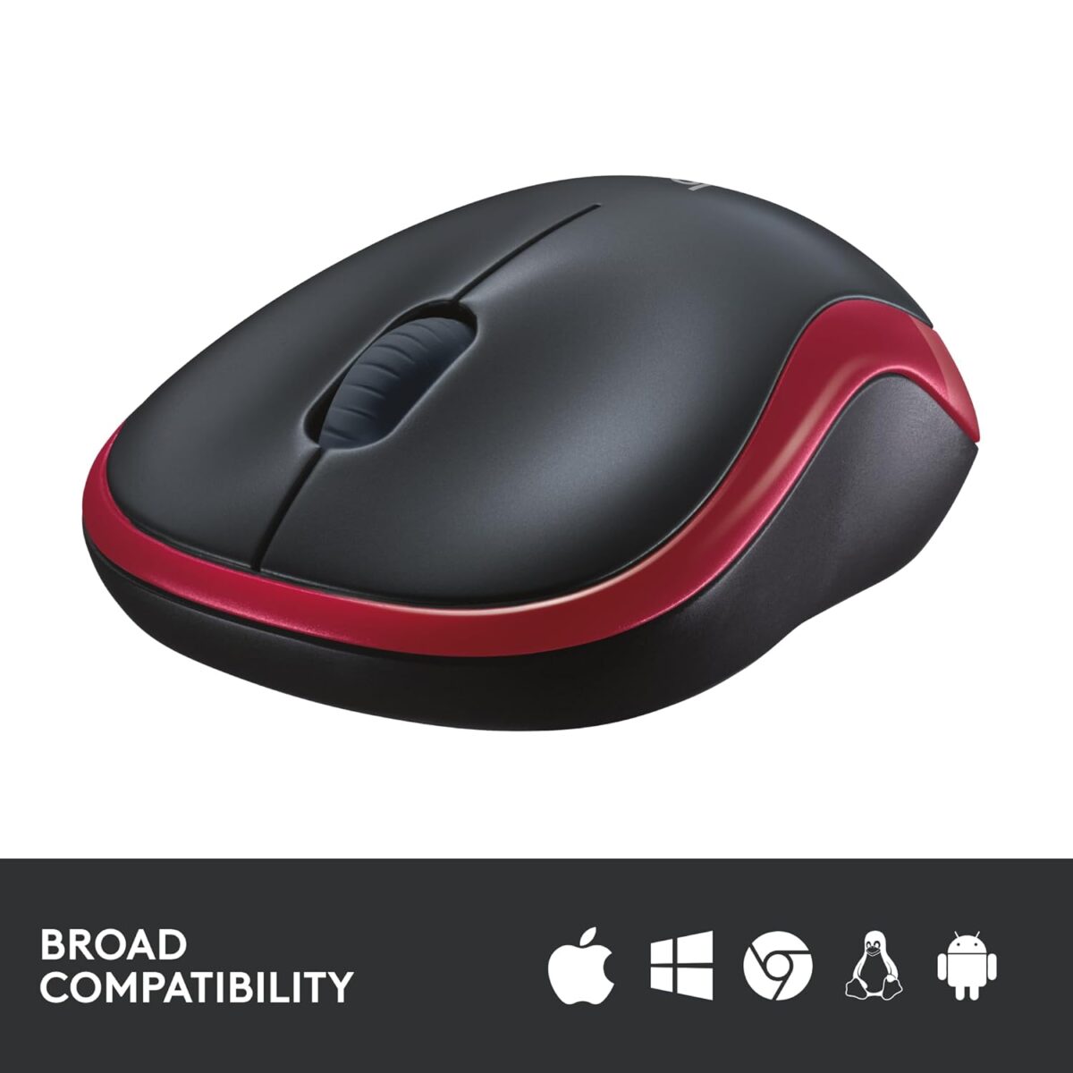 Logitech M185 Wireless USB Mouse, Red - Image 2