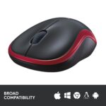 Logitech M185 Wireless USB Mouse, Red - Image 2