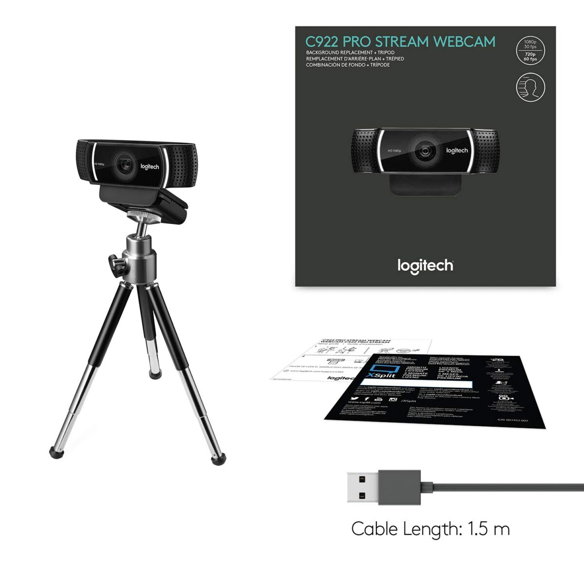Logitech C922 Pro Stream Webcam, , Black - Image 3