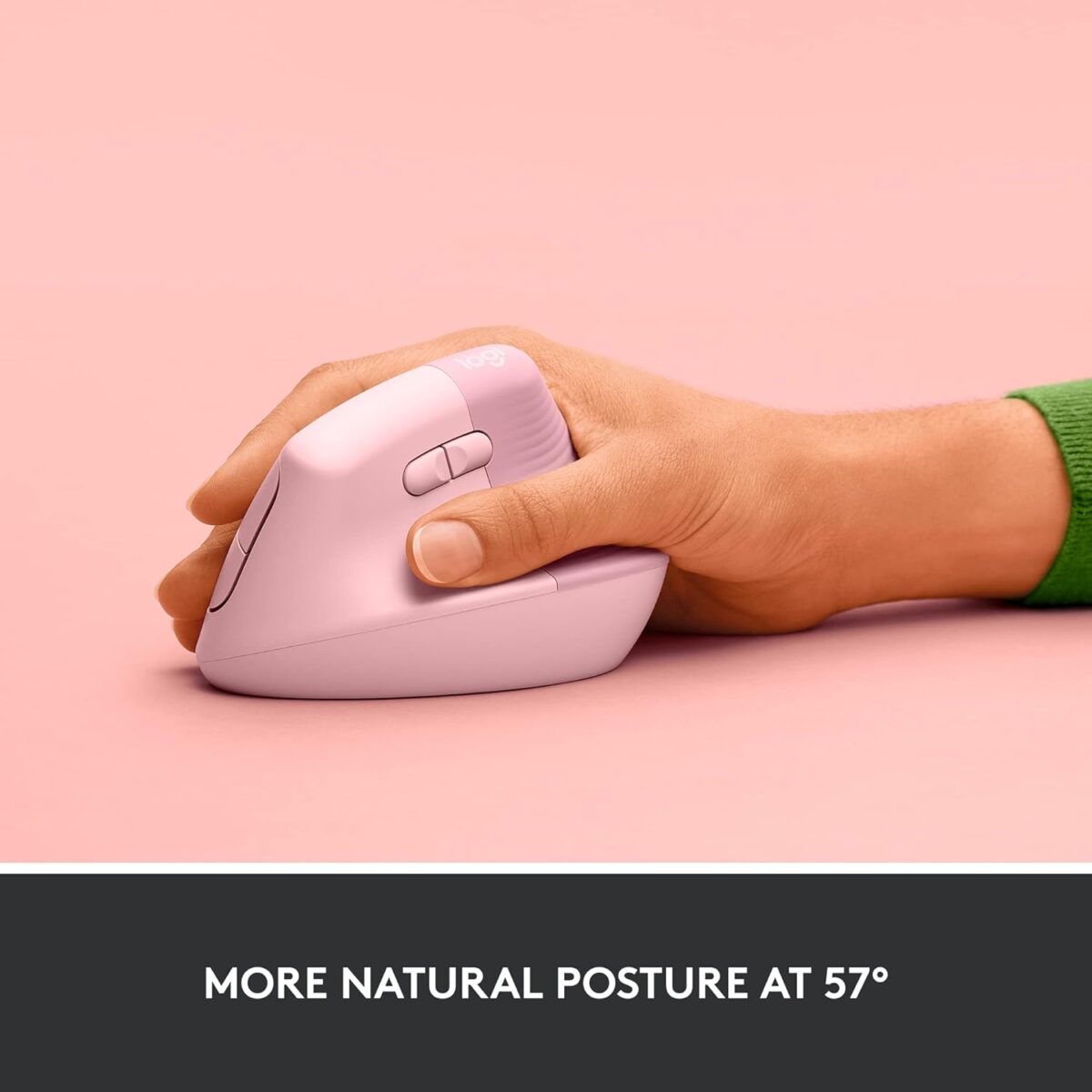 Logitech Lift Vertical Ergonomic Mouse- Rose - Image 2