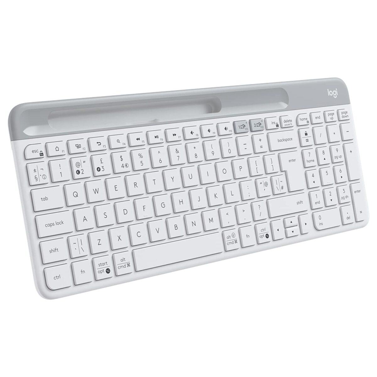 Logitech K580 Slim Multi-Device Wireless Keyboard Bluetooth/Receiver, White - Image 1