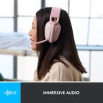 Logitech Zone Vibe 100 Lightweight Wireless Over-Ear Headphones, Rose - Image 4