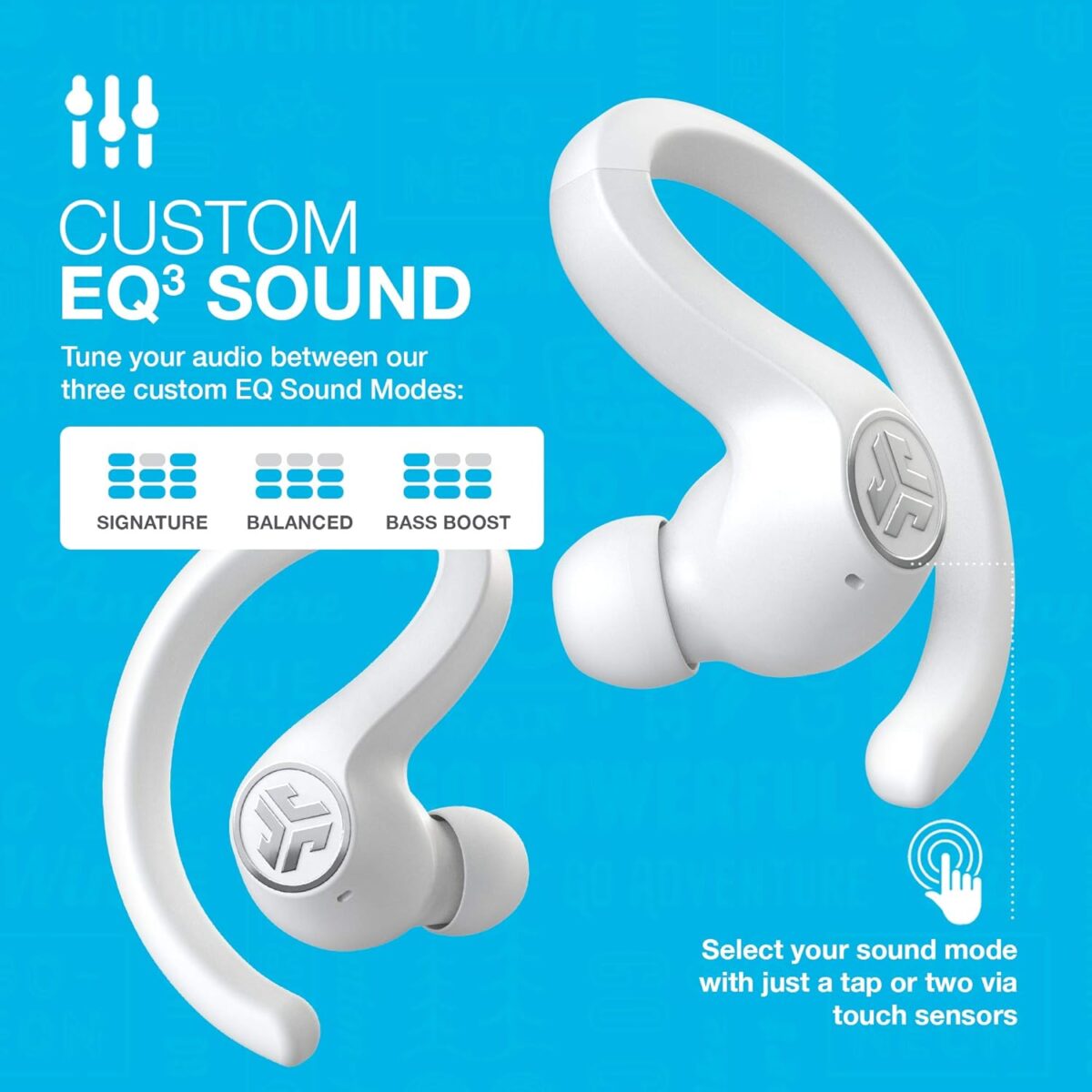 JLab JBuds Air Sport True Wireless Bluetooth Earbuds, White - Image 5