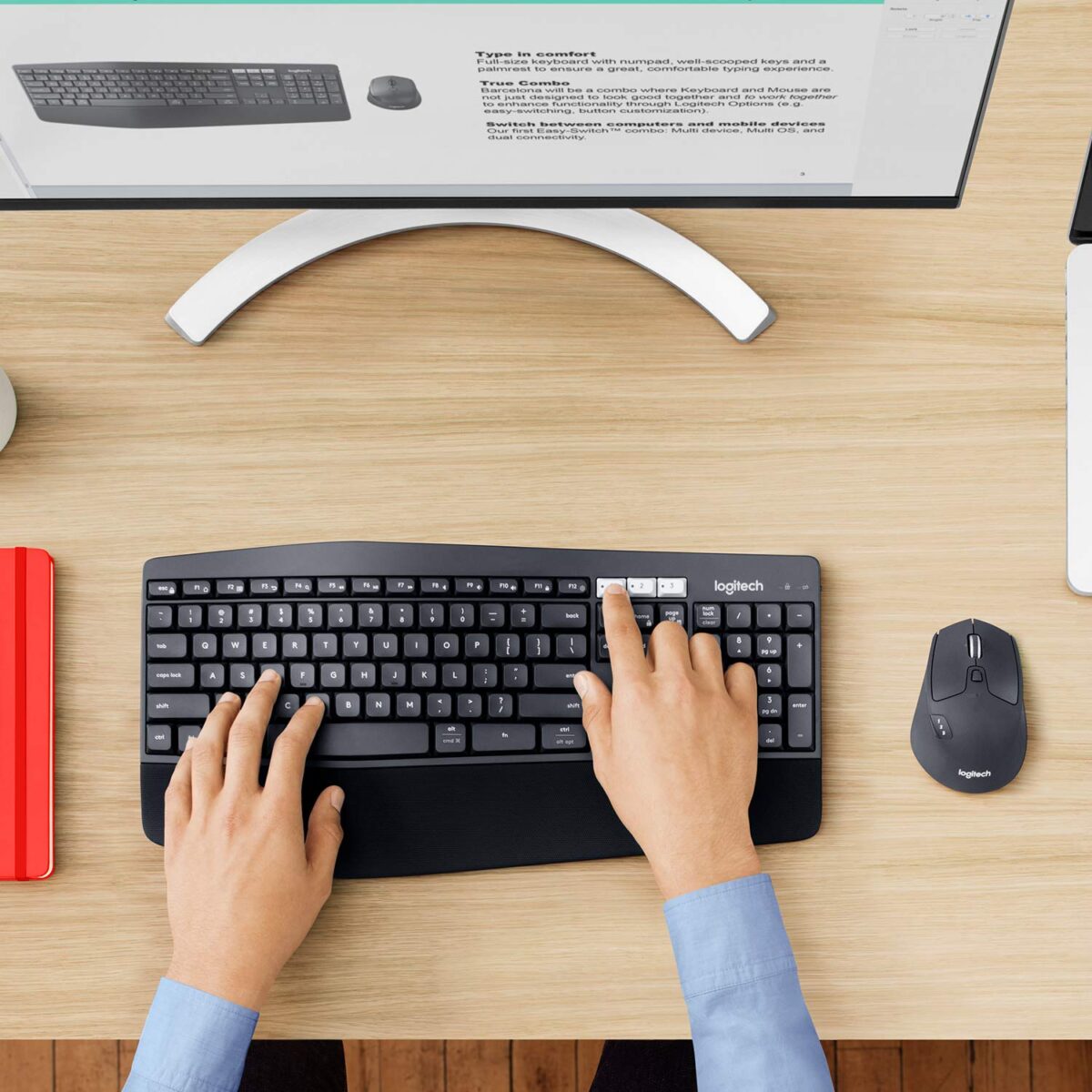 Logitech MK850 Multi-Device Wireless Keyboard and Mouse Set - Image 5
