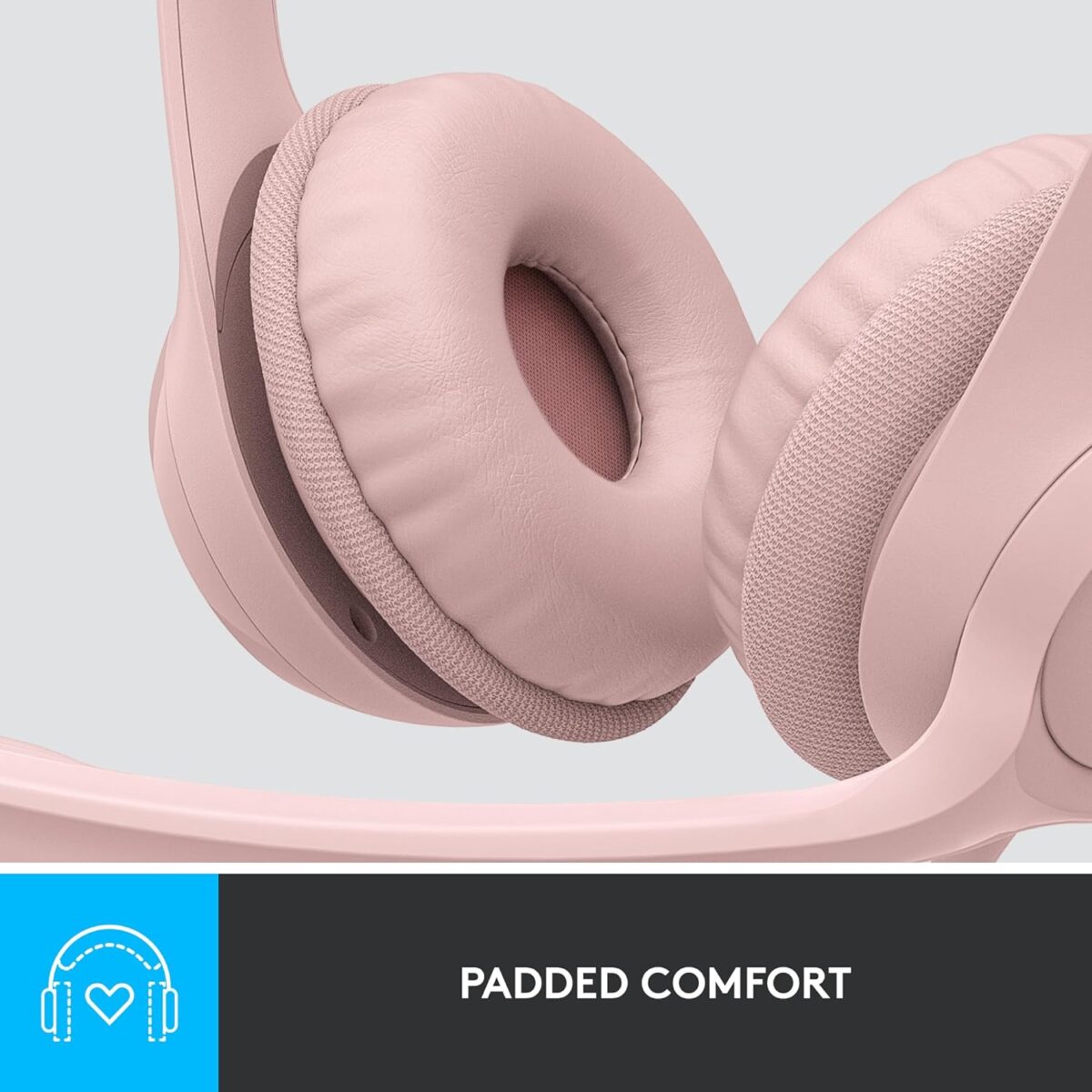 Logitech H390 Wired On Ear Headset for PC/Laptop, Rose - Image 4
