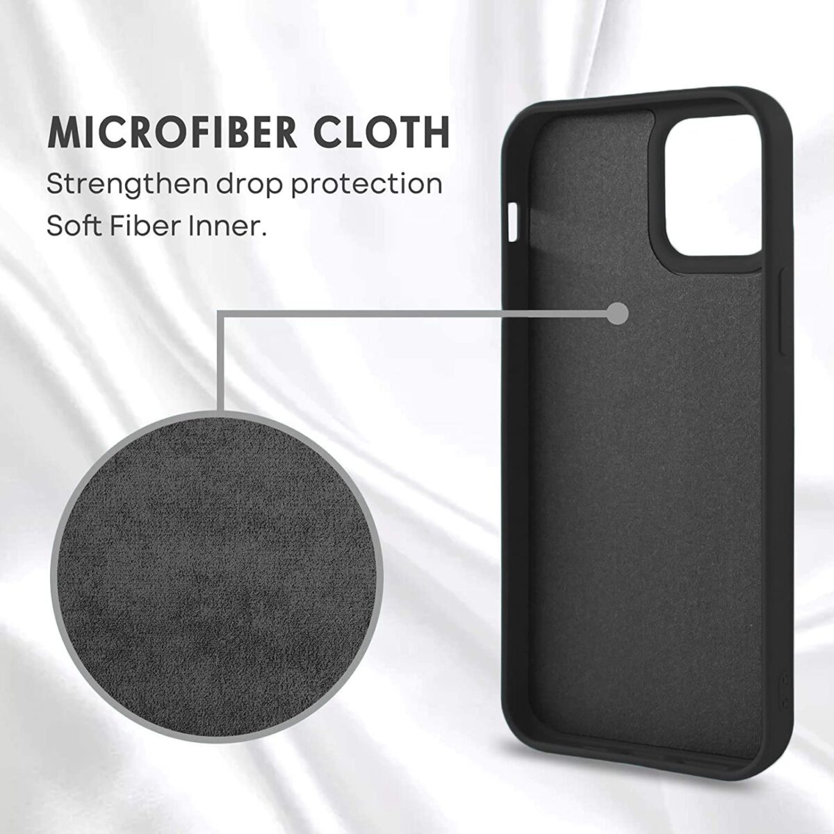 Liquid Silicone Case compatible with iPhone 13, Black - Image 5