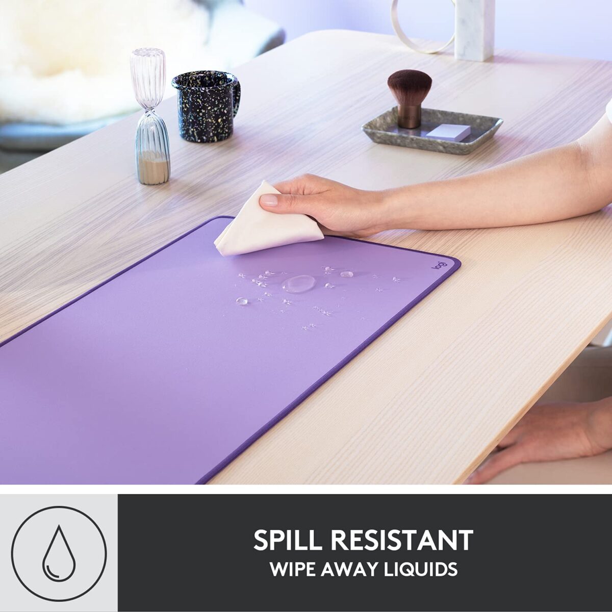 Logitech Desk Mat - Studio Series, Multifunctional Large Desk Pad, Lavender - Image 3