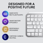 Logitech MX Keys Mini Minimalist Wireless Illuminated Keyboard, Pale Grey - Image 3