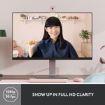 Logitech Brio 300 Full HD Webcam with Privacy Shutter, Rose - Image 5