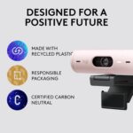 Logitech Brio 500 Full HD Webcam with Auto Light Correction, Rose - Image 5