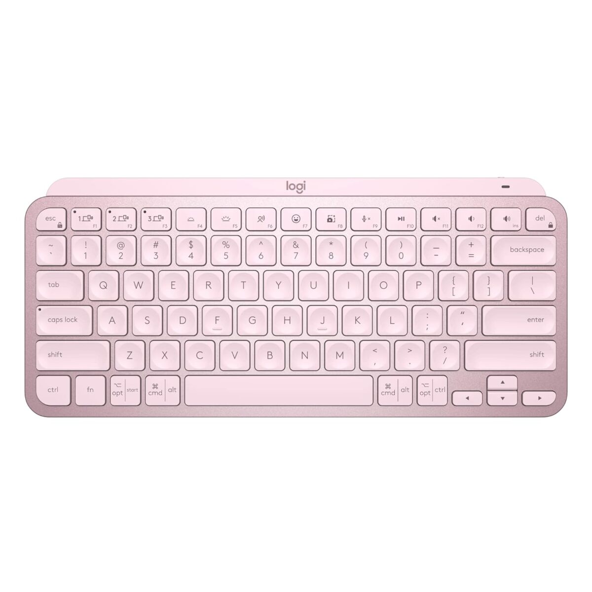 Logitech MX Keys Mini Minimalist Wireless Illuminated Keyboard, Rose - Image 1