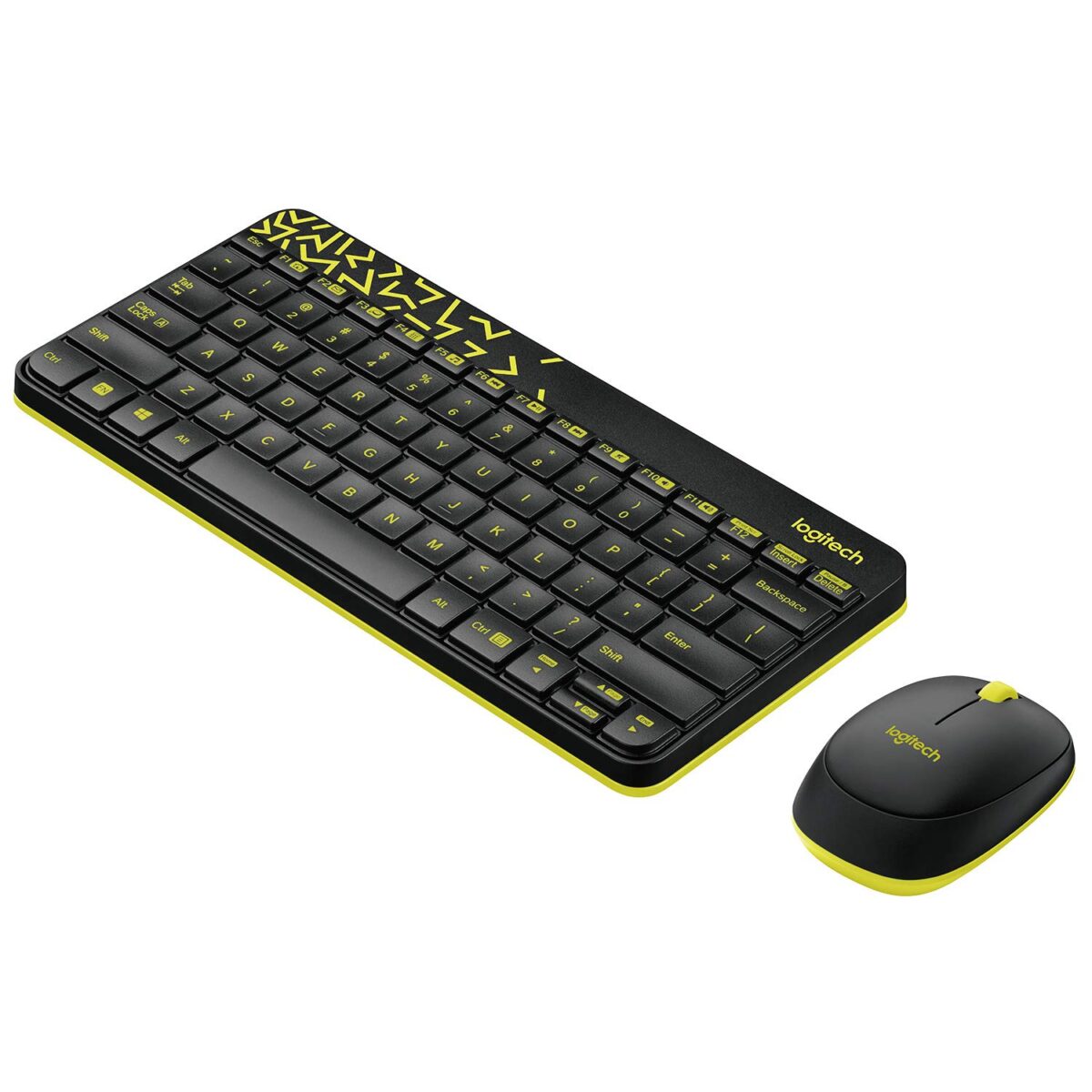 Logitech MK240 Nano Wireless USB Keyboard and Mouse Set, Black/Chartreuse Yellow - Image 3