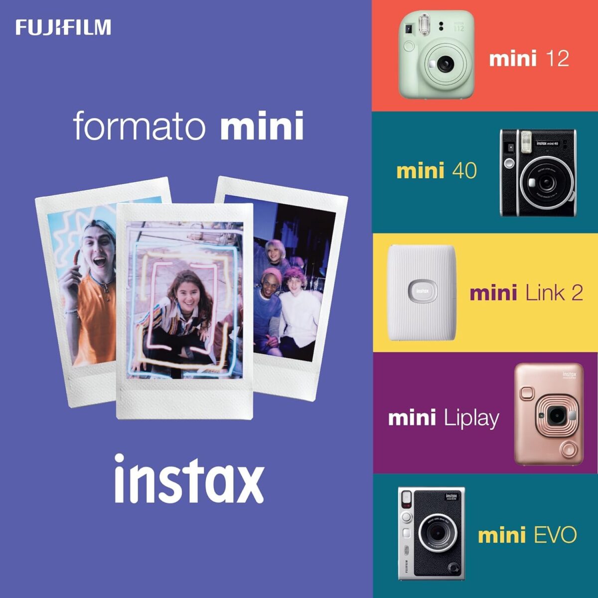 Fujifilm Instax Mini LiPlay Hybrid Instant Camera, Stone White - Image 2