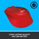 Logitech M331 Silent Plus Wireless Mouse - Red - Image 4