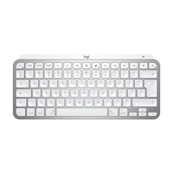 Logitech MX Keys Mini Minimalist Wireless Illuminated Keyboard, Pale Grey