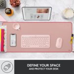 Logitech Desk Mat - Studio Series, Multifunctional Large Desk Pad, Darker Rose - Image 5