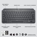Logitech MX Keys Mini Minimalist Wireless Illuminated Keyboard, Graphite